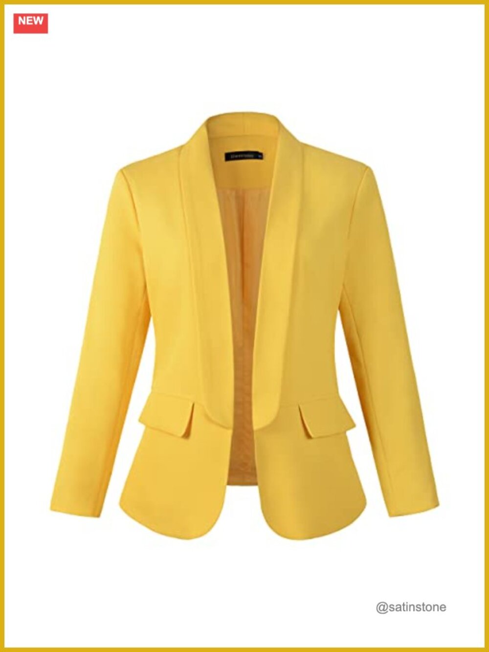 Women's Casual Long Sleeve Blazer Jacket No Button Notched Lapel Lightweight